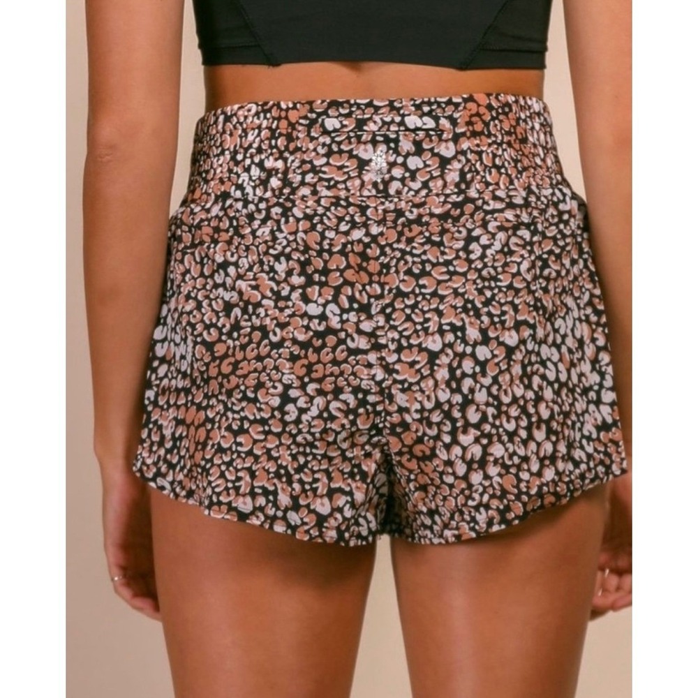 Free People Movement run wild printed shorts leopard brown size S
